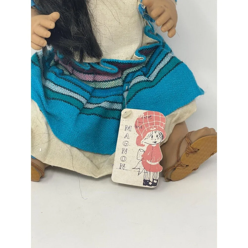 1980s JESSICA MAGNON Little Mexican Girl Rubber DOLL Freckles Spanish Jointed Po